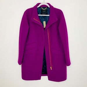 J. Crew • Cocoon Stadium Cloth Coat Bright Plum